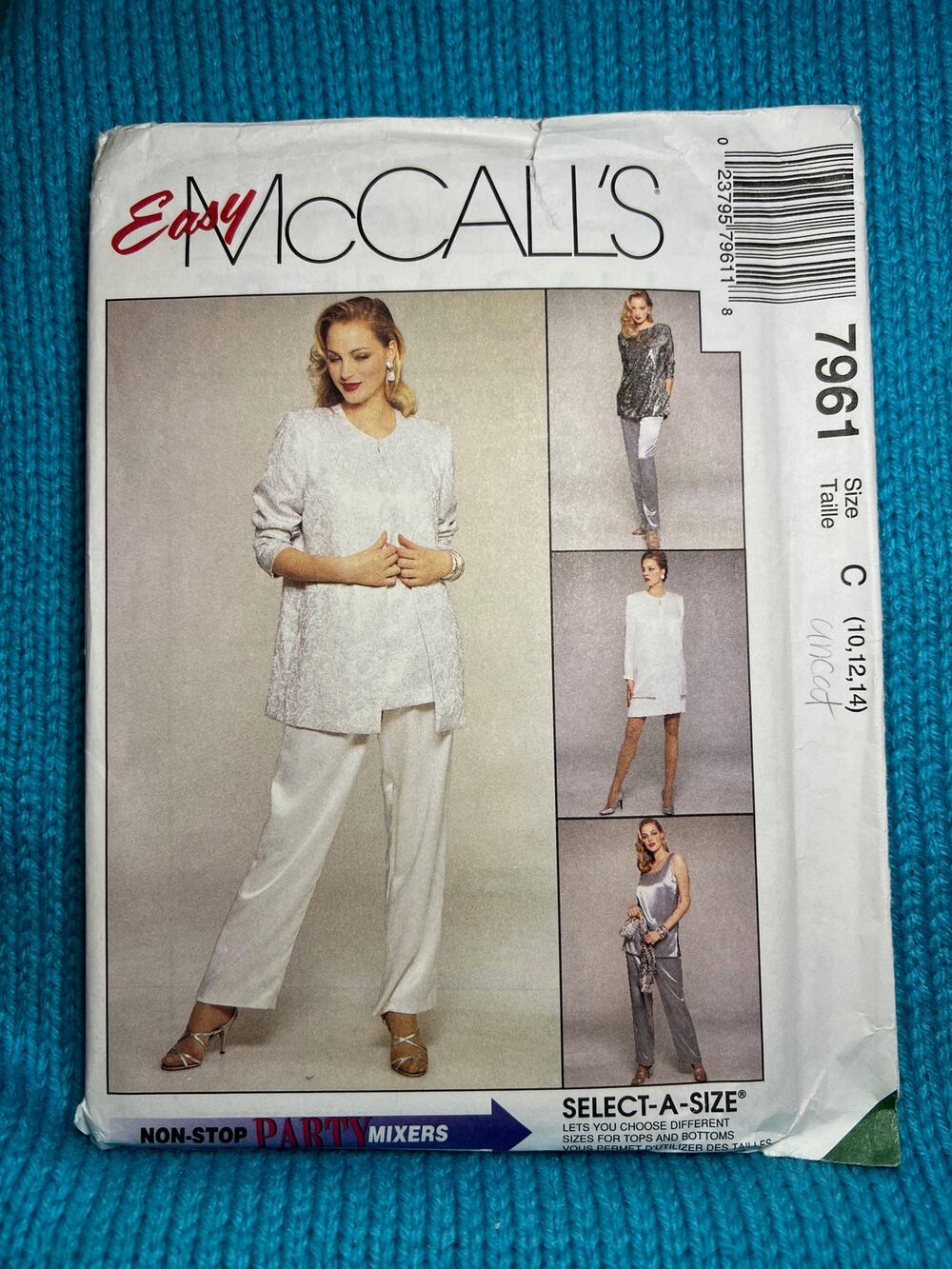McCalls 7961 Sewing pattern jacket dress top tunic pull on pants size 10 12 14